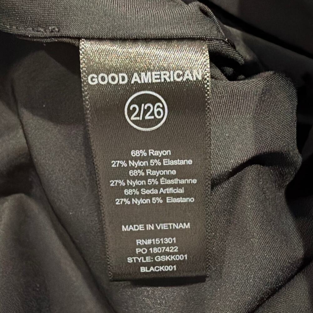 NWOT Good American Structured Mini Skirt, Black, Women's Size 2 - Picture 3 of 5